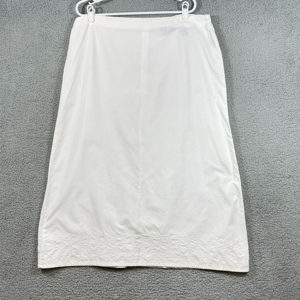 Crazy Horse Liz Claiborne Womens 18 White Cotton Skirt Eyelet Hemline Dainty
